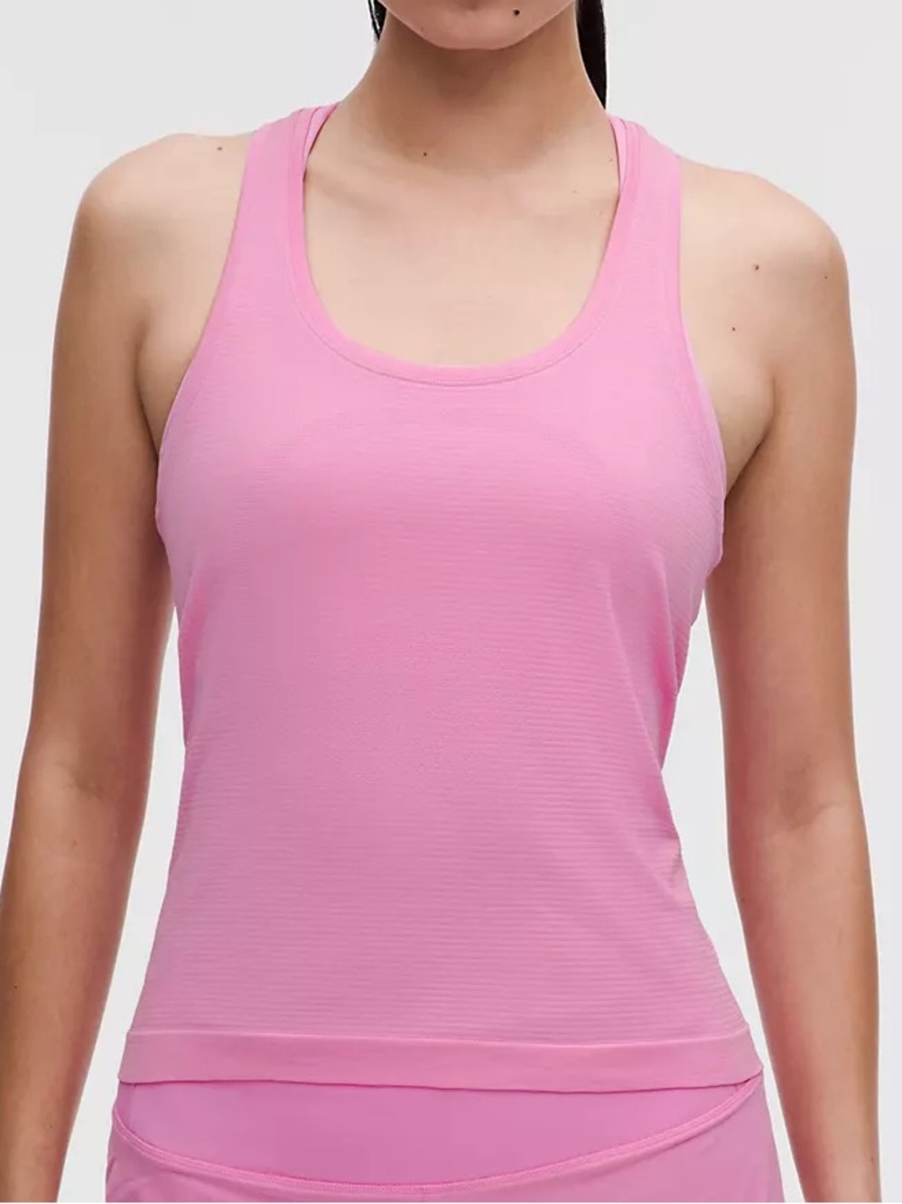 Lululemon Swiftly Waist Length Tank Top in Pink